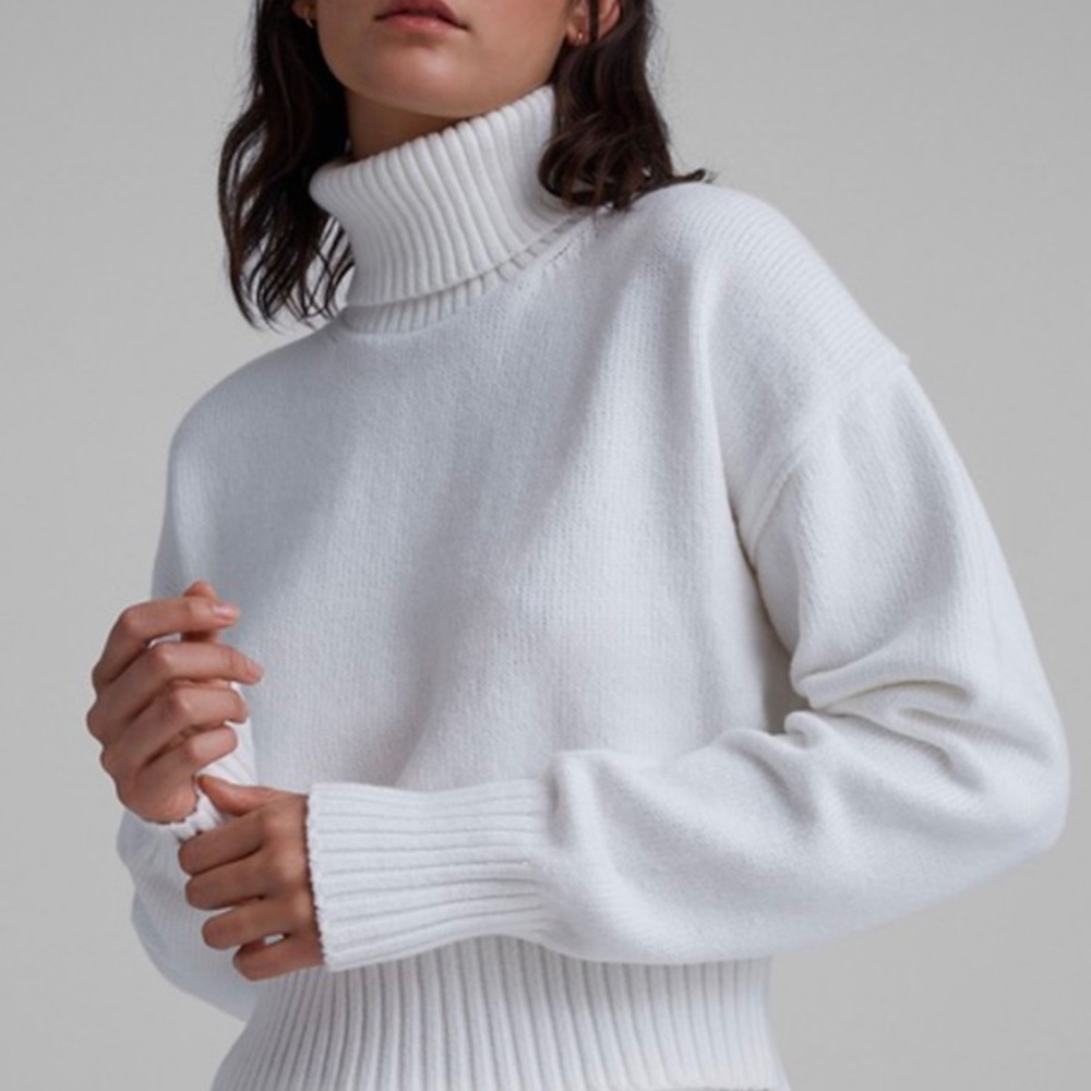 Club Monaco white cropped sweater